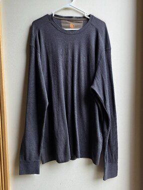 NWOT Bass Brown/Gray Long Sleeve Waffle Knit Jersey Size 2X